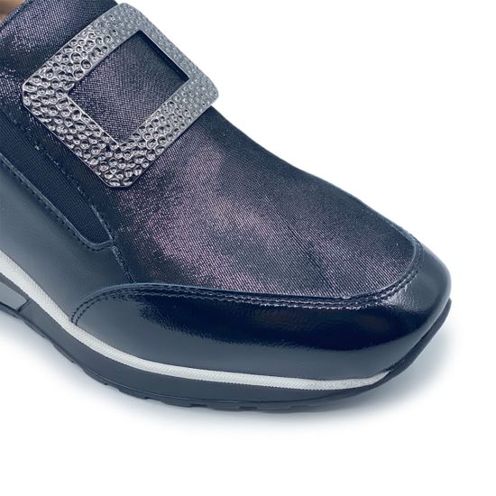 Сникеры Donna Soft черно-серебряные комбинация кожи и наплака демисезонные - фото 6, DS1620 DS