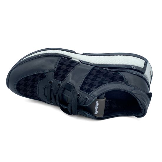 Кроссовки NILA NILA с прозрачной вставкой черные кожа/текстиль - фото 5, NO5823 NIL NERO