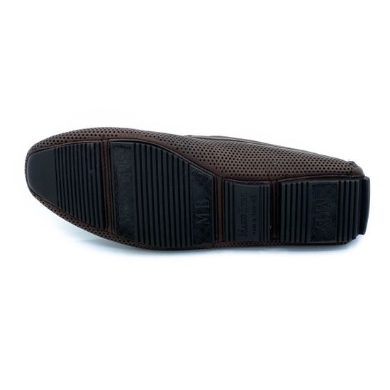 Мокасины Mario Bruni коричневые кожаные со сквозной перфорацией - фото 4, 62949 MB