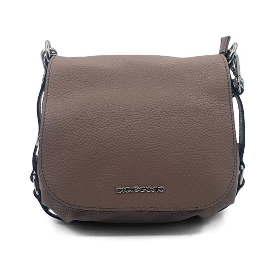 Сумка Di Gregorio коричневая кожаная с ручкой под питон - фото 1, 03237 DG AZALEA