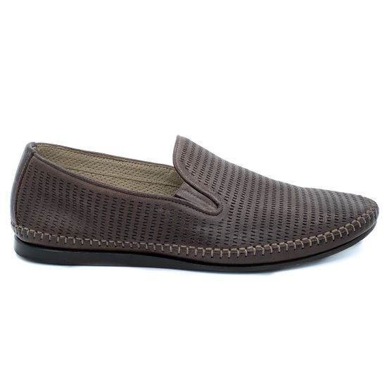 Слипоны Giampieronicola коричневые кожаные - фото 1, 