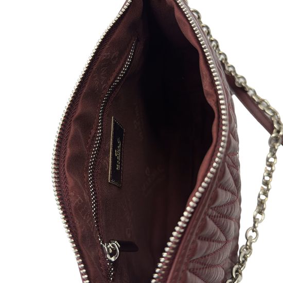 Сумка Marina Creazioni бордовая кожаная стеганая - фото 5, B7166 MC BORDO