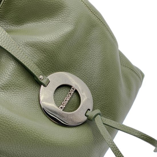 Сумка Di Gregorio зеленая кожаная - фото 4, 