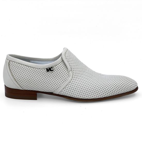 Туфли Mirko Ciccioli кожаные перфорированные белые - фото 1, 