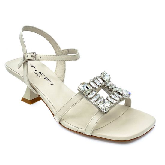 Босоножки Tiffi белые кожаные - фото 2, J730/50 TI CRUDO