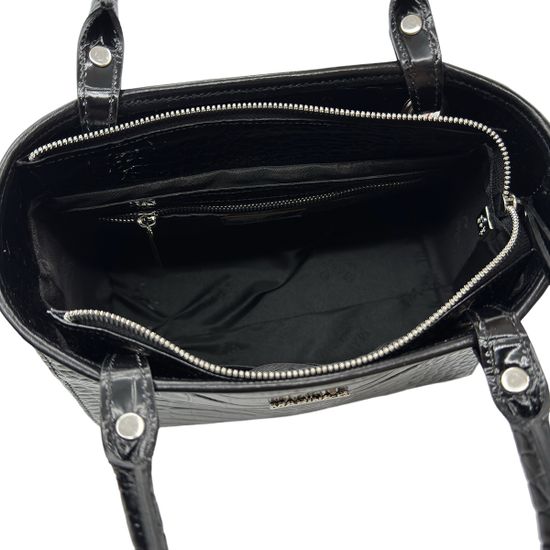 Сумка Marina Creazioni черная кожаная &quot;крокодил&quot; - фото 5, B6930 MC NERO COCCO