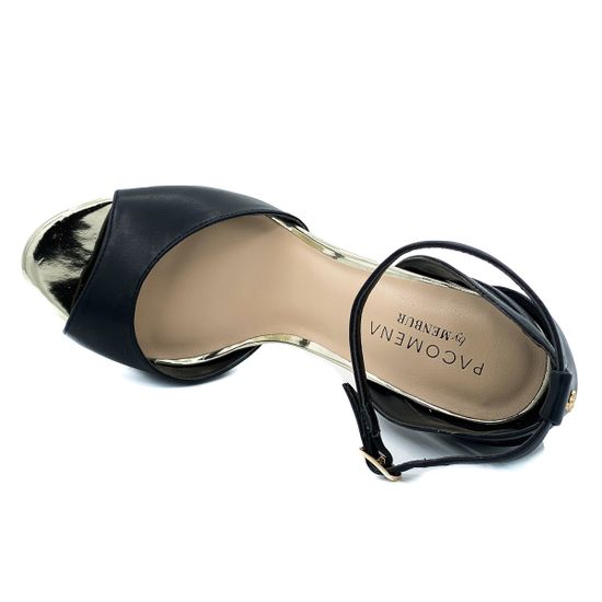 Босоножки Pacomena черные кожаные - фото 5, 