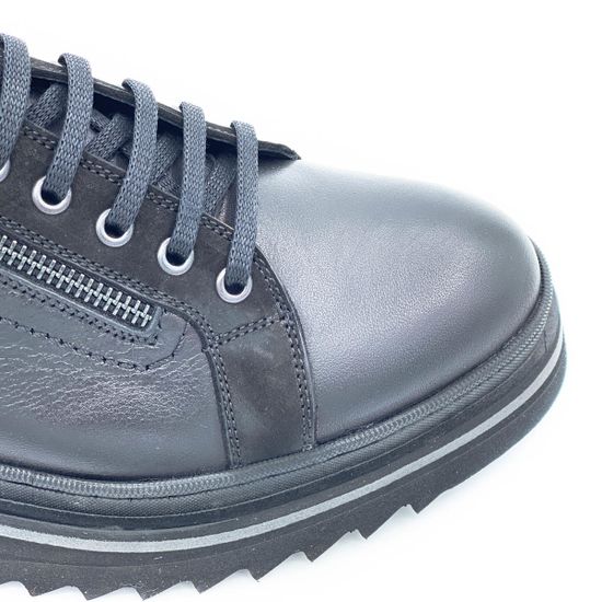 Кеды Lab Milano черные кожаные демисезонные - фото 5, MER50036 LAB NERO