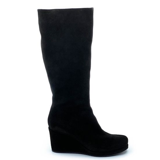 Сапоги Kelton черные замшевые МЕХ - фото 1, 