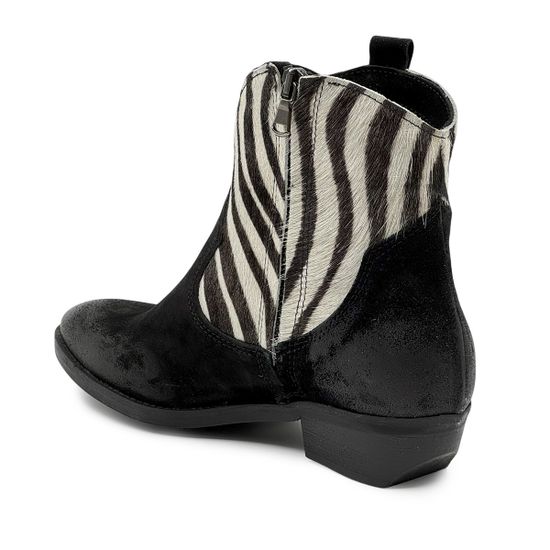 Ботинки-казаки NILA&amp;NILA черные замшевые &quot;зебра&quot; демисезонные - фото 3, MA-LP04 NIL NERO