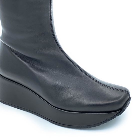 Полусапоги Kelton черные кожаные МЕХ - фото 5, 