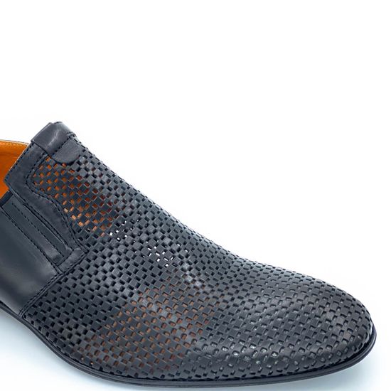 Туфли Ernesto Dolani черные кожаные со сквозной перфорацией - фото 6, 