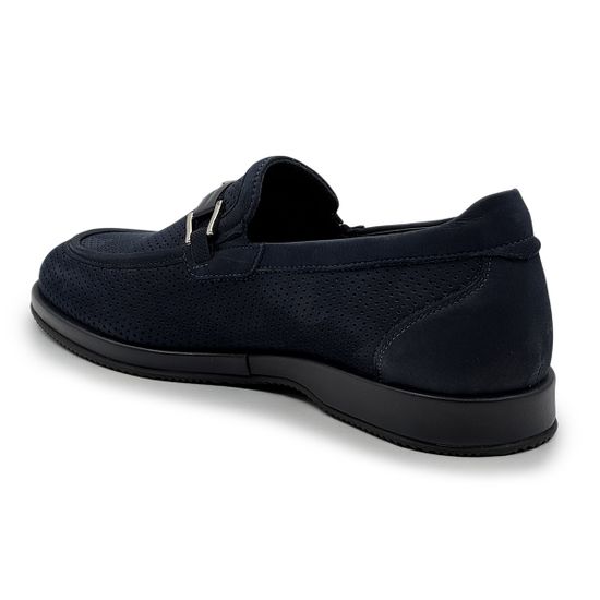 Лоферы GIAMPIERONICOLA синие из нубука перфорированные - фото 3, Q43674B GPN BLU