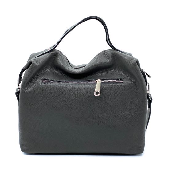 Сумка Di Gregorio серая кожаная - фото 3, 