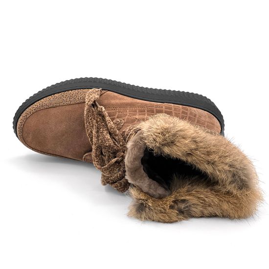 Ботинки Marzetti бежевые замшевые МЕХ - фото 5, 