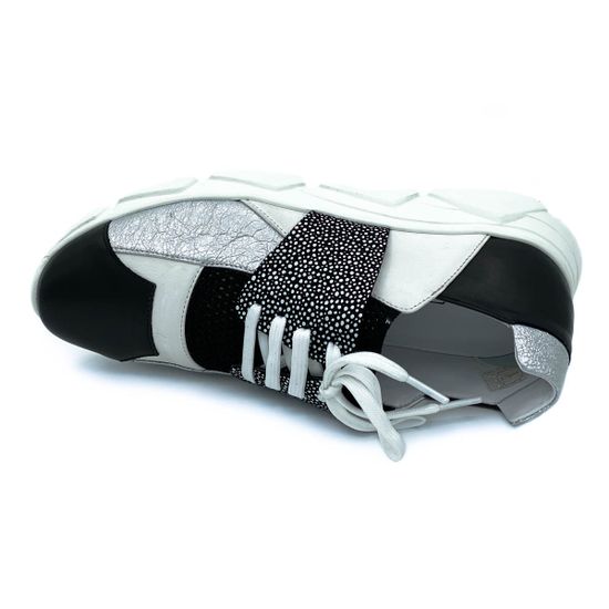 Кроссовки Donna Soft черно-серебряные кожаные - фото 5, MOT1756 DS