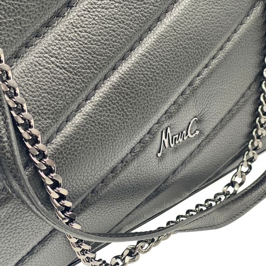 Сумка Marina Creazioni черная кожаная стеганая - фото 4, B6698 MC NERO NAPPA