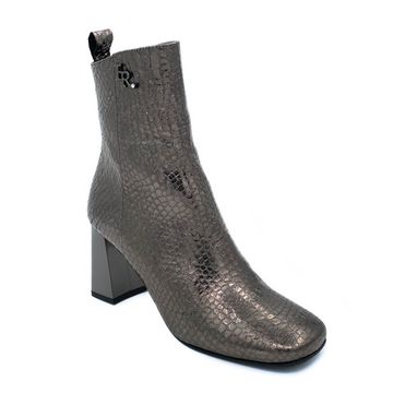 Ботильоны Ilasio Renzoni серебряные кожаные демисезонные тиснение под питона - фото 2, 6315 IR