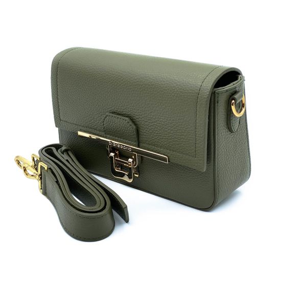 Клатч Di Gregorio зеленый кожаный - фото 2, 