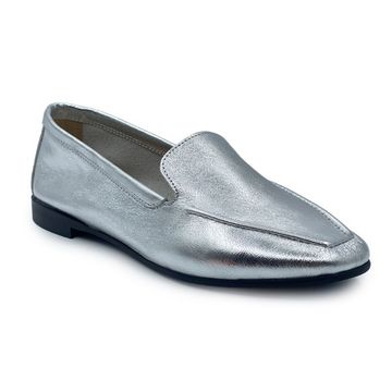 Мокасины Cover серебряные кожаные - фото 2, 738-63 COV