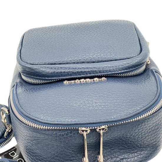 Рюкзак Di Gregorio синий кожаный - фото 4, 