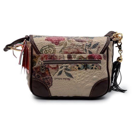 Сумка Marino Orlandi коричневая/черная кожаная - фото 3, 4941 MO BEIGE/MORO