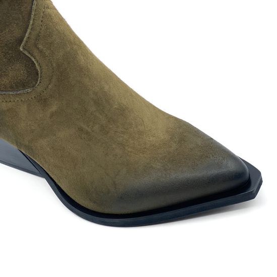 Ботинки Казаки MIMMU замшевые демисезонные зеленые - фото 6, F702K1 MIM MILITARY