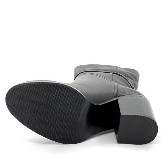 Полусапоги Cover черные кожаные МЕХ - фото 4, 4035-2 COV