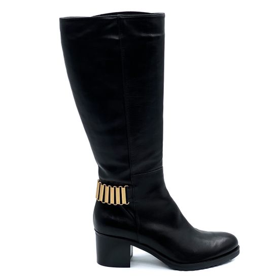 Сапоги Rosso Nero черные кожаные байка - фото 1, 3790 RN