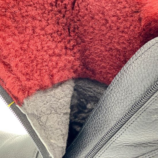 Полусапоги Lab Milano черно-бордовые кожаные МЕХ - фото 6, 