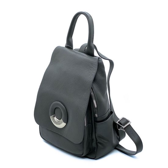 Рюкзак Di Gregorio серый кожаный - фото 2, 