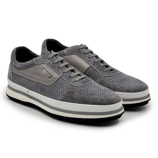 Кеды GIAMPIERONICOLA серые кожа/текстиль демисезонные - фото 8, M338170 GPN GRIGIO