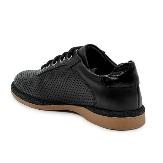 Полуботинки LAB MILANO черные кожаные перфорированные - фото 3, 009LAB1928 LAB NERO