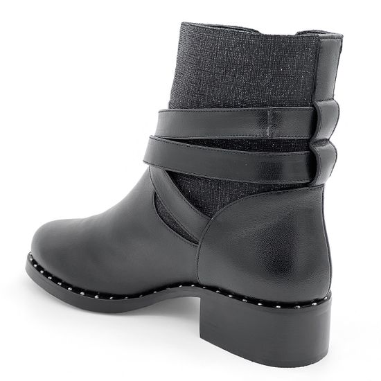 Ботинки Cover черные кожаные МЕХ - фото 3, 6369-2 COV