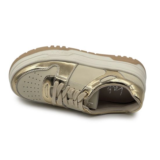 Кроссовки Lab Milano белые/золотистые кожаные - фото 5, M400 LAB BIANCO