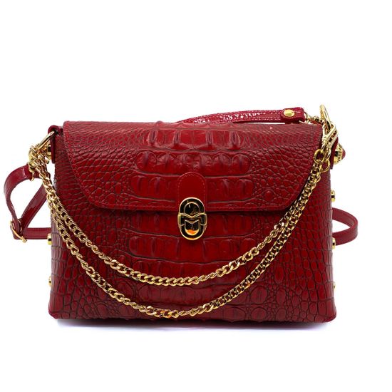 Сумка Marino Orlandi красная крокодил - фото 1, 