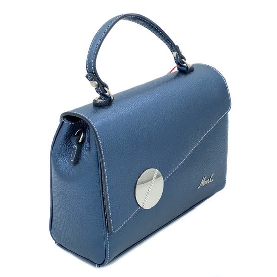 Сумочка Marina Creazioni синяя кожаная маленькая - фото 2, 