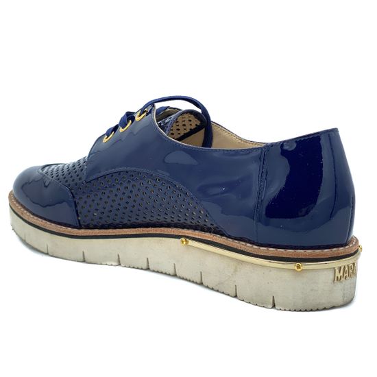 Полуботинки Mara синие из лакированной кожи - фото 3, 