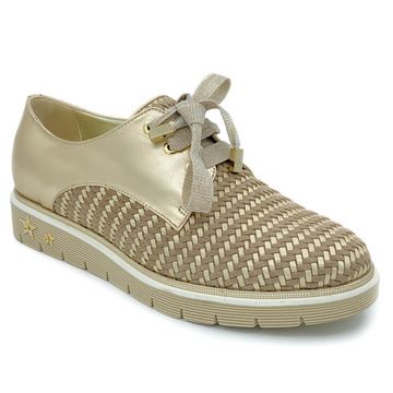 Полуботинки Mara бежево-золотые кожаные - фото 2, 4111SELL MR