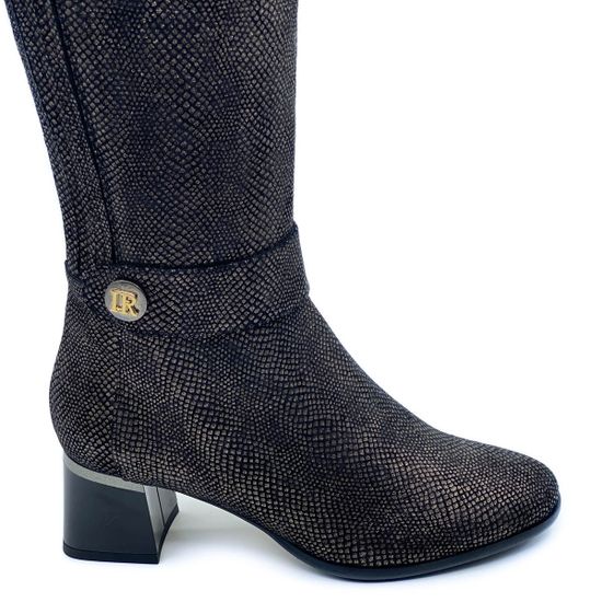 Сапоги Ilasio Renzoni черные замшевые с лазерной обработкой МЕХ - фото 4, 5006 IR