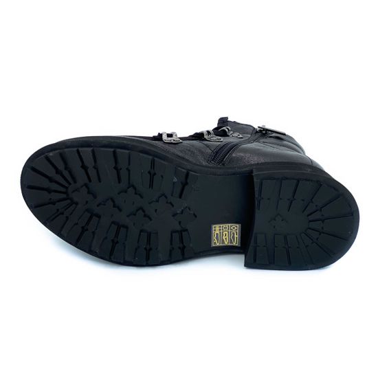 Ботинки Lab Milano черные комбинация кожи и наплака ШЕРСТЬ - фото 4, 