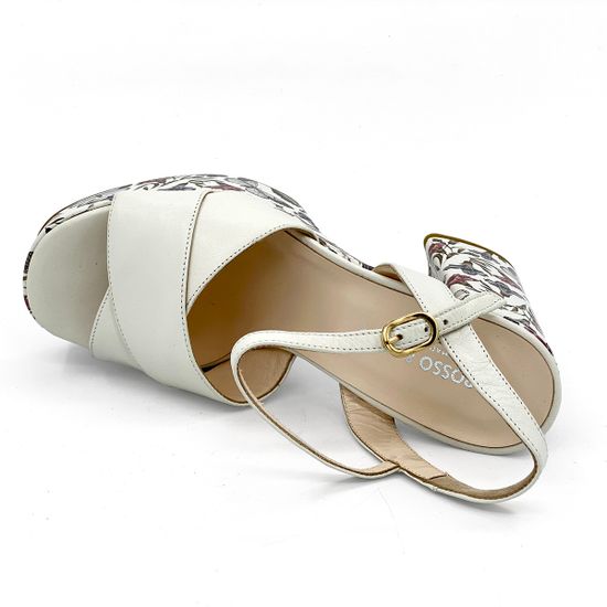 Босоножки Rosso&amp;Nero кожаные белые на платформе - фото 5, 3867 RN