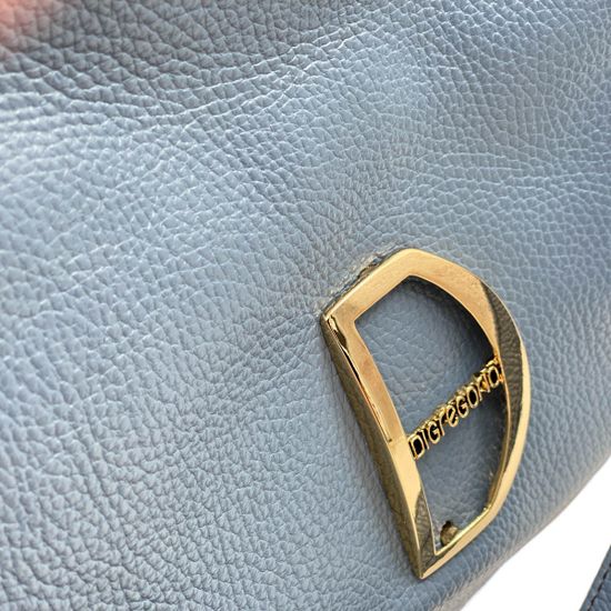 Сумка Di Gregorio голубая  кожаная - фото 4, 