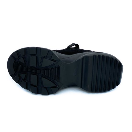 Кроссовки Cover черные комбинация кожи и замши МЕХ - фото 4, 15522-3 COV