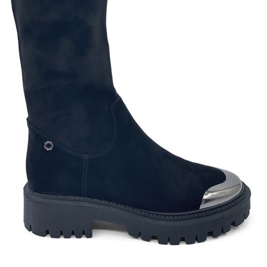 Ботфорты стрейч Tuffoni черные замшевые на меху - фото 2, 1722022 TUF MONT