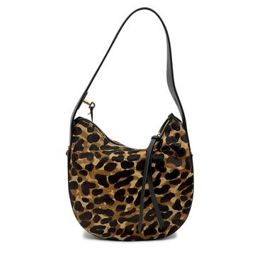 Сумка Loristella черная кожаная/пони принт &quot;леопард&quot; - фото 1, 2955 LS LEO