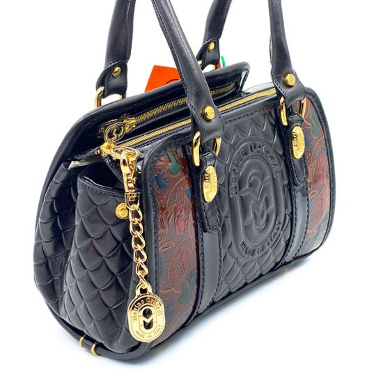 Сумка Marino Orlandi черная кожаная мультиколор - фото 4, 