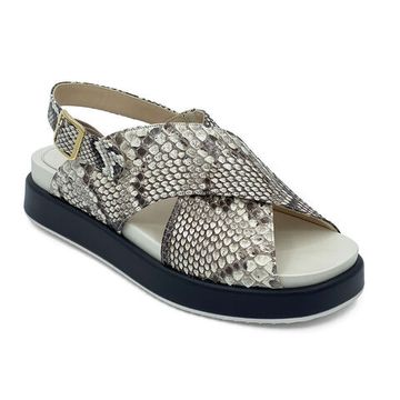 Босоножки Elisa Di Venezia бежевые кожаные &quot;Piton&quot; - фото 2, E10628 ELISA PITON