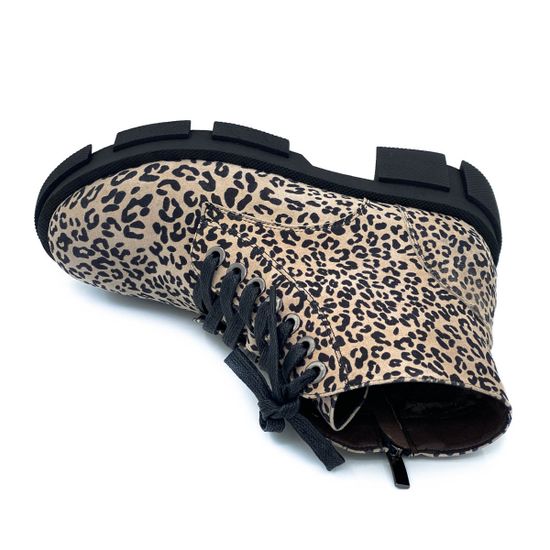 Ботинки Cover бежевые замшевые МЕХ принт - леопард - фото 5, 76916-2 COV