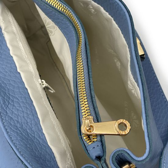 Сумка Di Gregorio голубая кожаная - фото 5, 